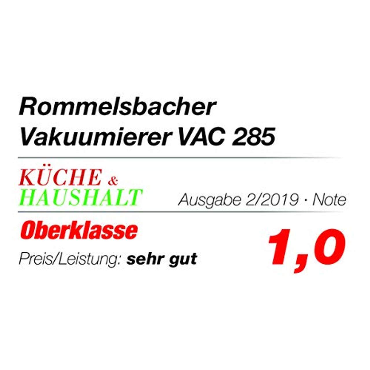 Rommelsbacher Vakuumierer VAC 285 Absaugleistung 9 Liter