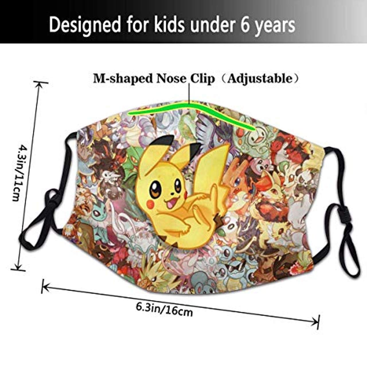 Pikachu Cartoon Mundschutz Anti-Staub waschbar wiederverwendbarer