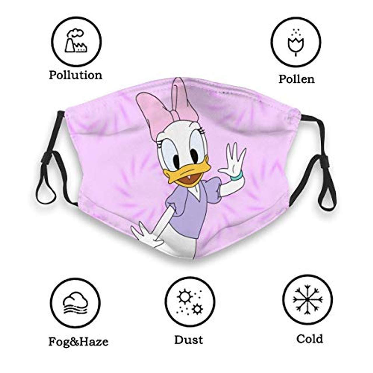 Daisy_Duck Mundschutz Anti-Staub Waschbar Wiederverwendbarer Mundschutz Modedesign