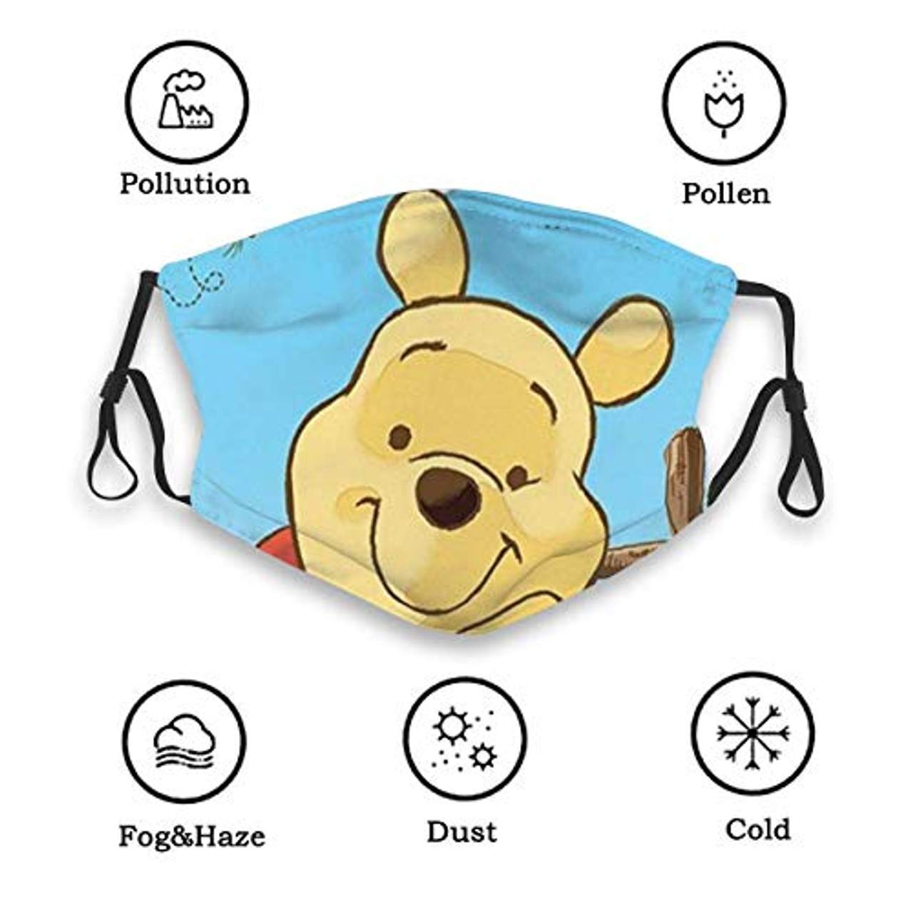 Winnie-The-Pooh Mundschutz Anti-Staub waschbar Wiederverwendbarer Mundschutz Modedesign
