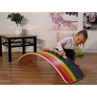 KateHaa Large Rainbow Balance Board Montessori toy Wooden toy Baby