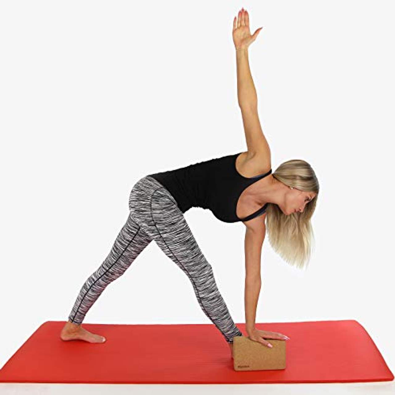 ALPIDEX Yogablock aus Kork 23 x 14 x 7,5 cm einzeln und im 2er Set Korkblock Fitnessblock Yogaklotz