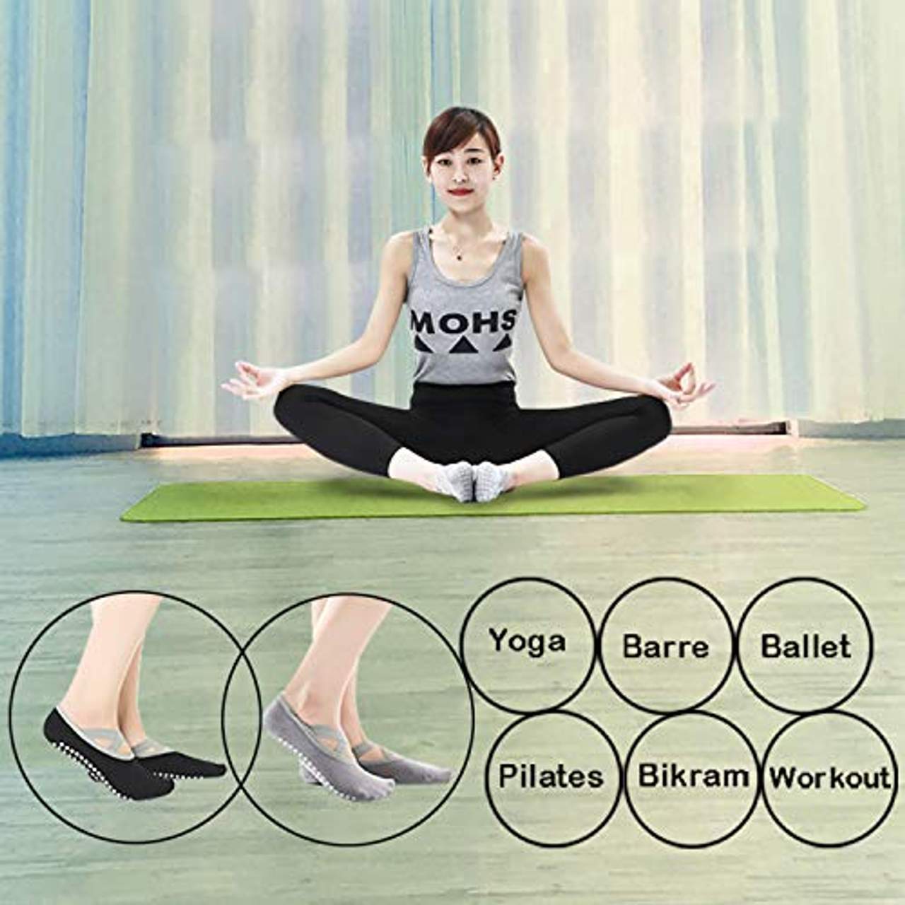 Yxaomite Yoga-Socken Damen rutschfest
