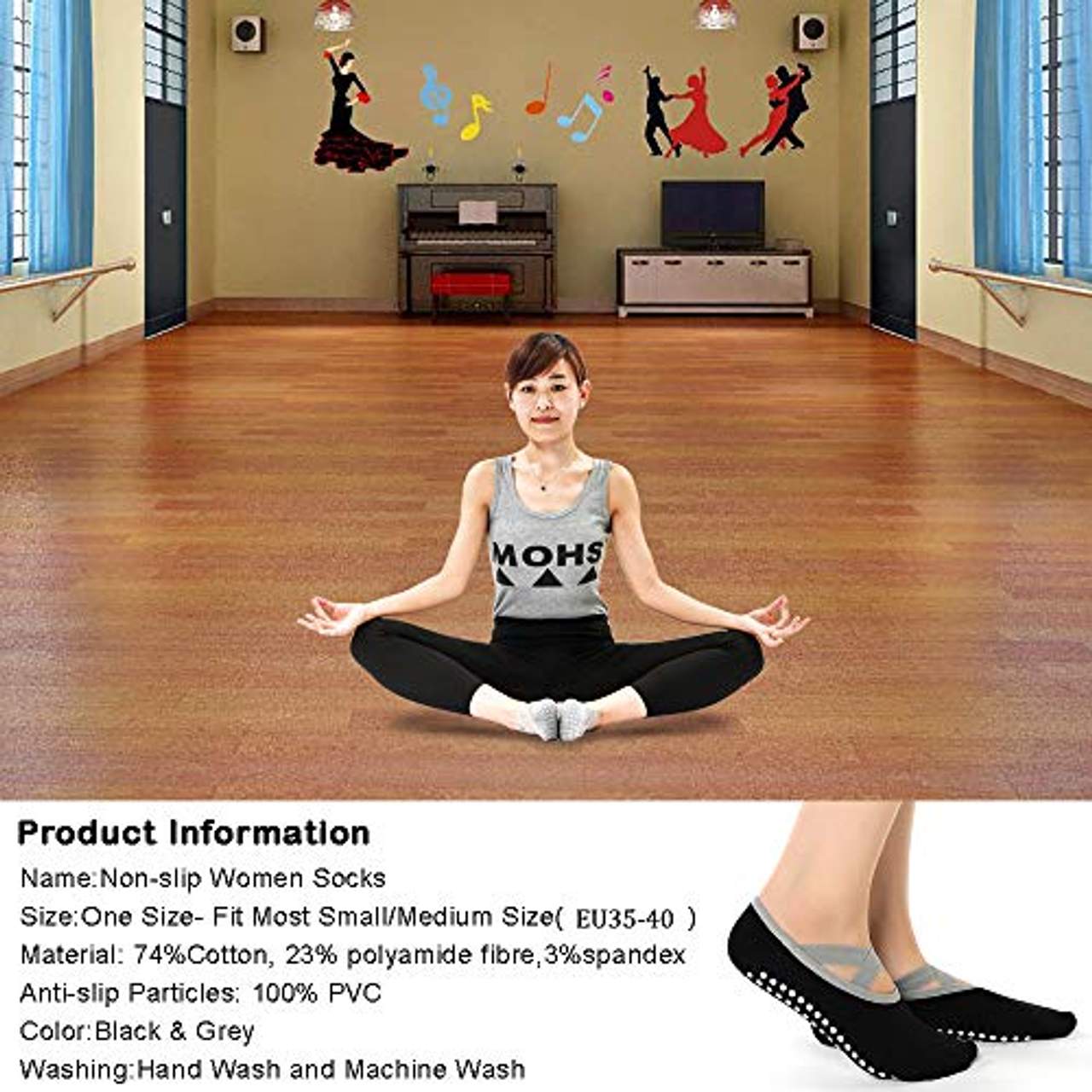 Yxaomite Yoga-Socken Damen rutschfest