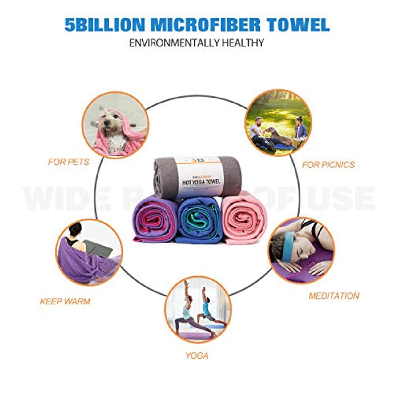 5BILLION Mikrofaser Yoga Handtuch
