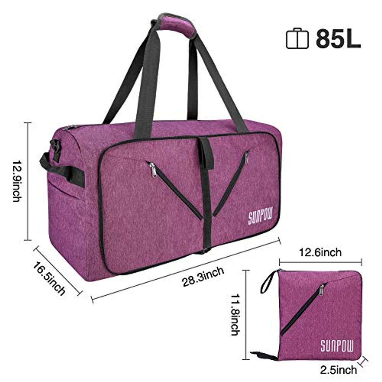 SUNPOW Faltbare Reisetasche 85L Packbare Sporttasche