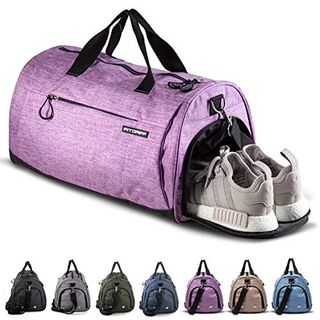 schwarz Fitnesstasche Reisetasche Duffelbag Fjordlaender Sporttasche mit Schuhfach und abnehmbarem Schulterriemen
