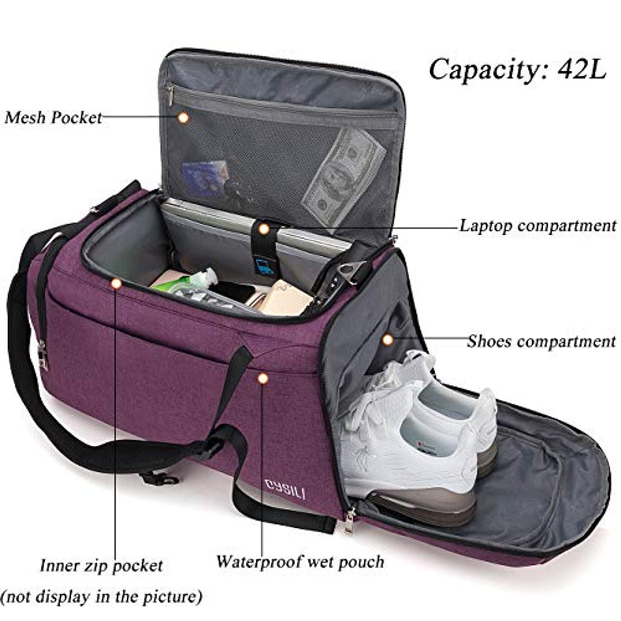 CySILI Reisetasche Sporttasche mit Rucksack-Handgepäck mit Schuhfach im  Sporttasche Vergleich 2024