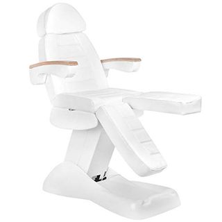 Physa LA PAZ WHITE Fußpflegestuhl elektrisch Kosmetikstuhl weiß Kosmetikliege höhenverstellbar Fußpflegeliege mit Fernbedienung und Fußschalter