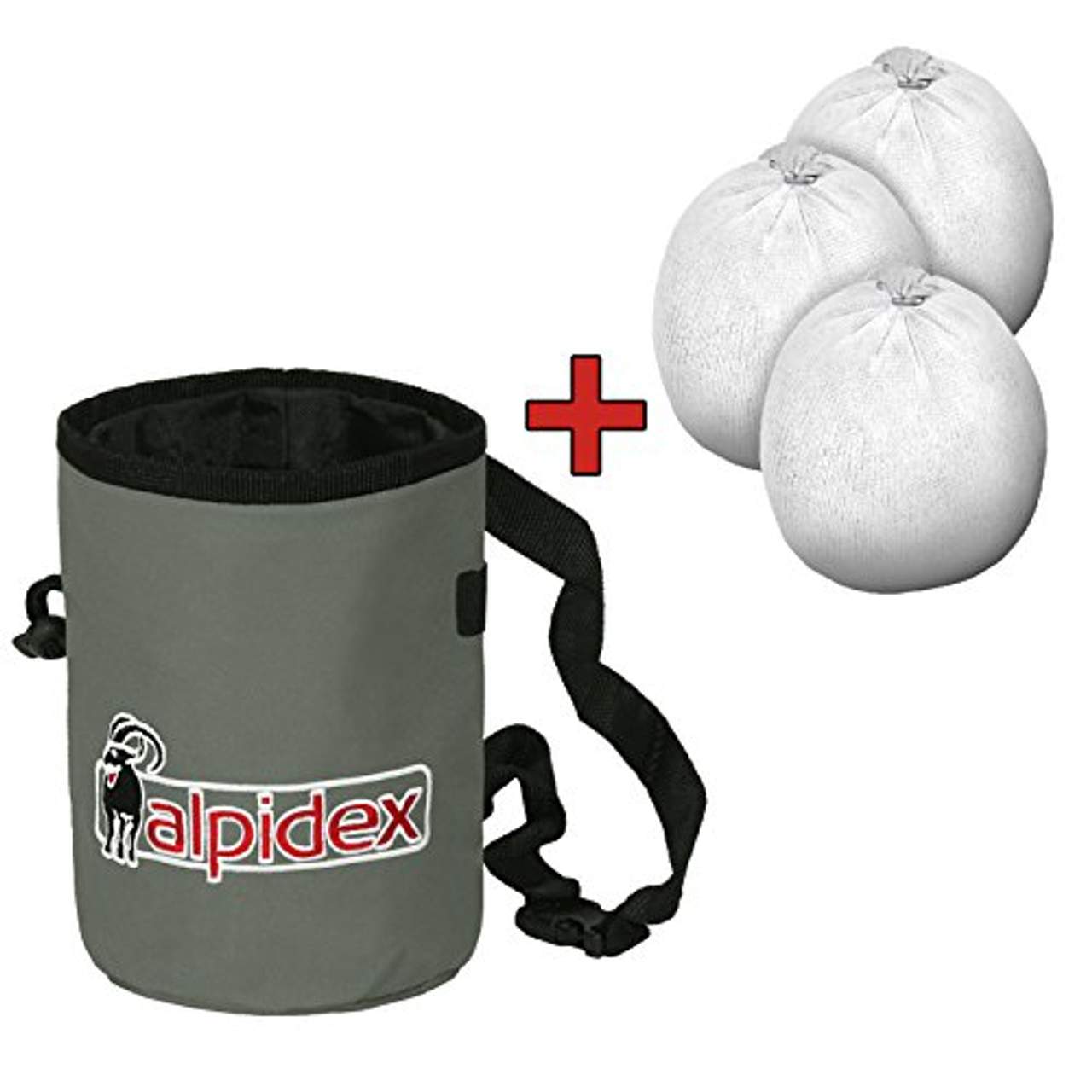 ALPIDEX Chalkbag inklusive 3 x Chalk Ball 35 g Kletterkreide Bouldern Klettern