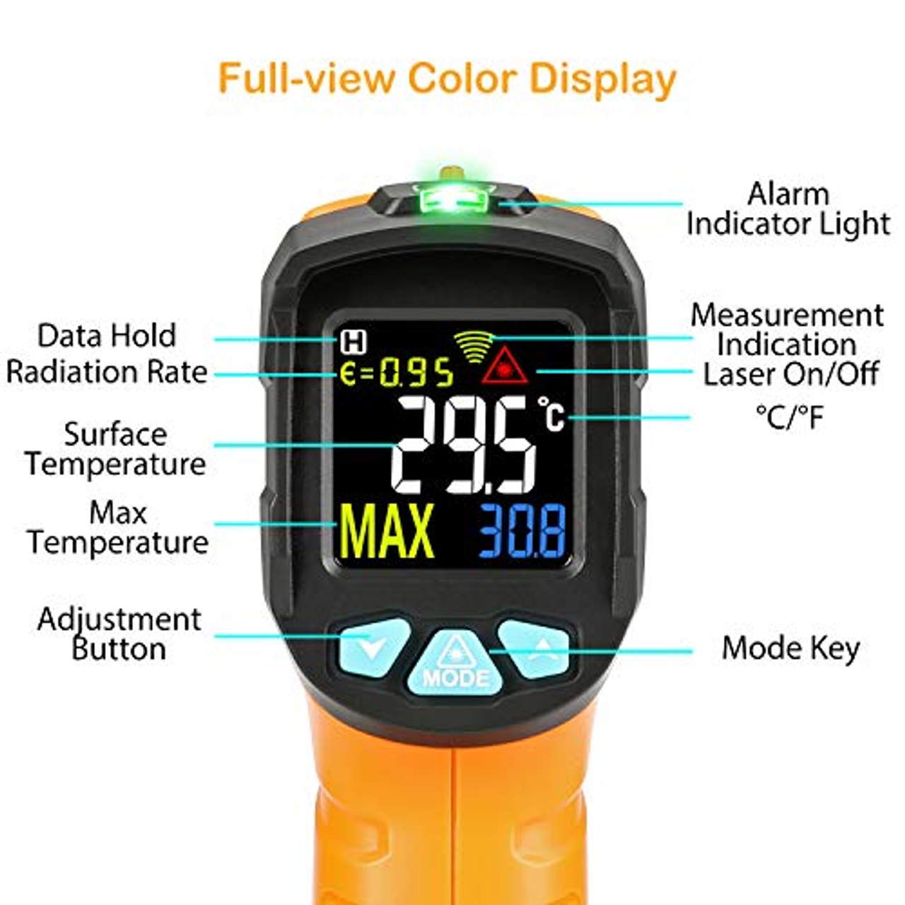 Infrarot Thermometer AD50 IR Laser Digital Thermometer -50°C