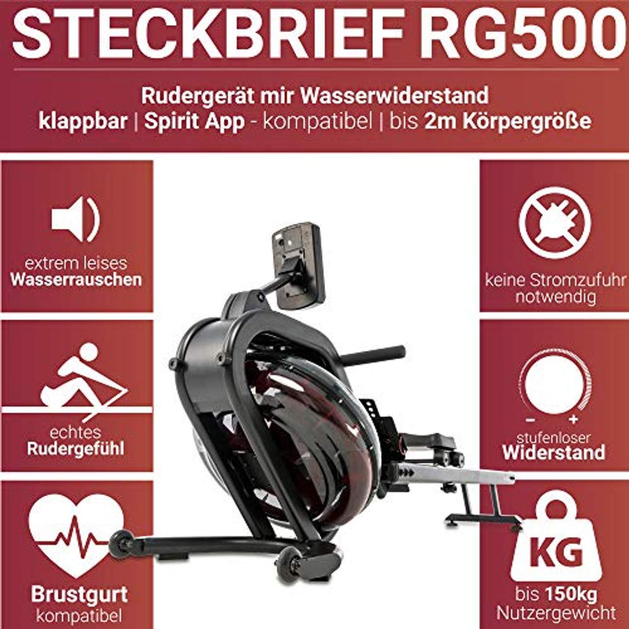 Fuel Fitness RG500 Fitness-Rudergerät Wasserrudergerät
