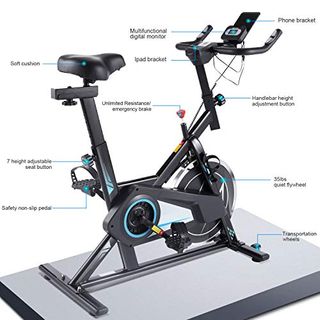 Indoor Cycling Fitnessbike Hometrainer Ergometer mit LCD DE ANCHEER Heimtrainer 