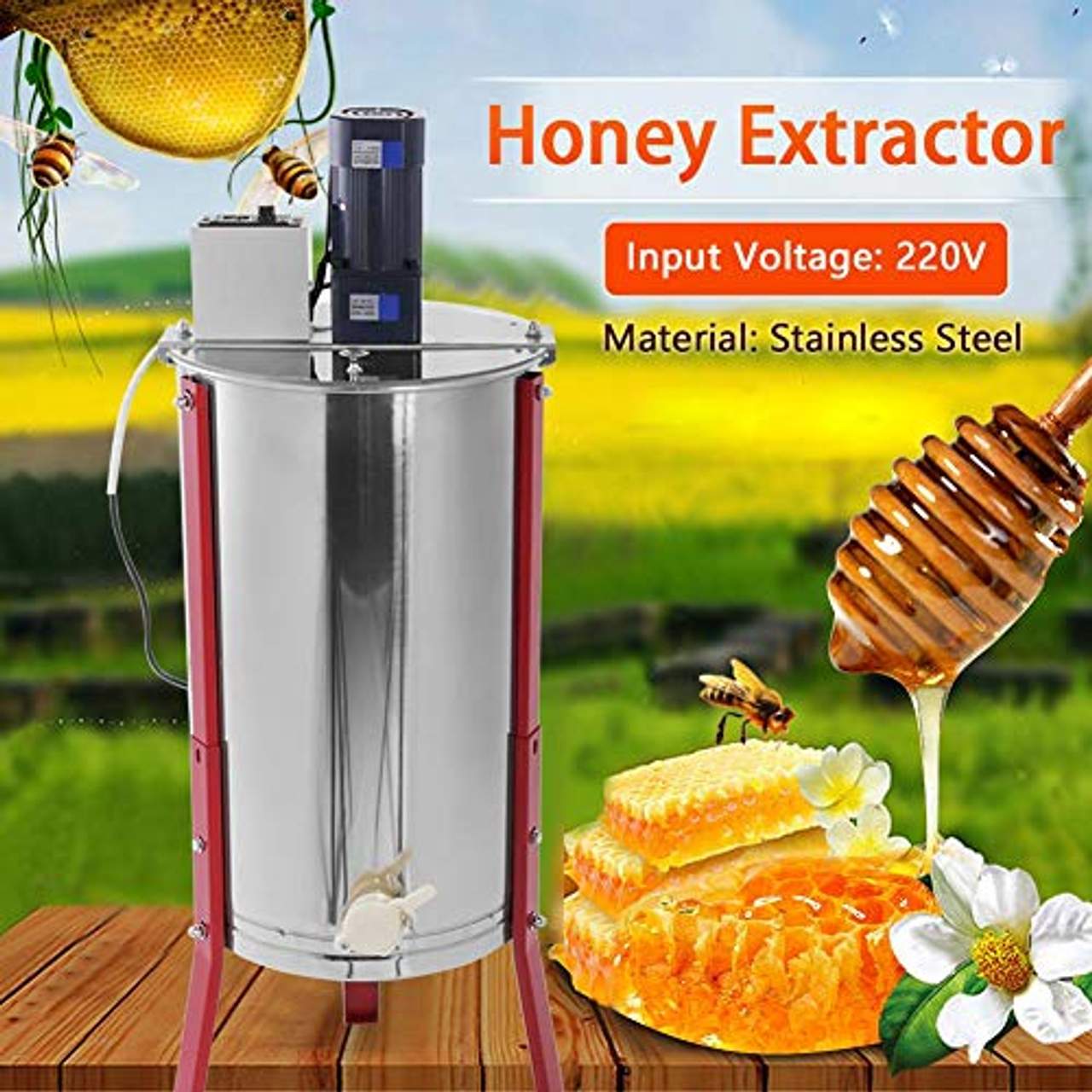 Estink Honigschleuder Elektrische Honig-Extraktor 3 Waben Imker Schleuder Honigschleuder