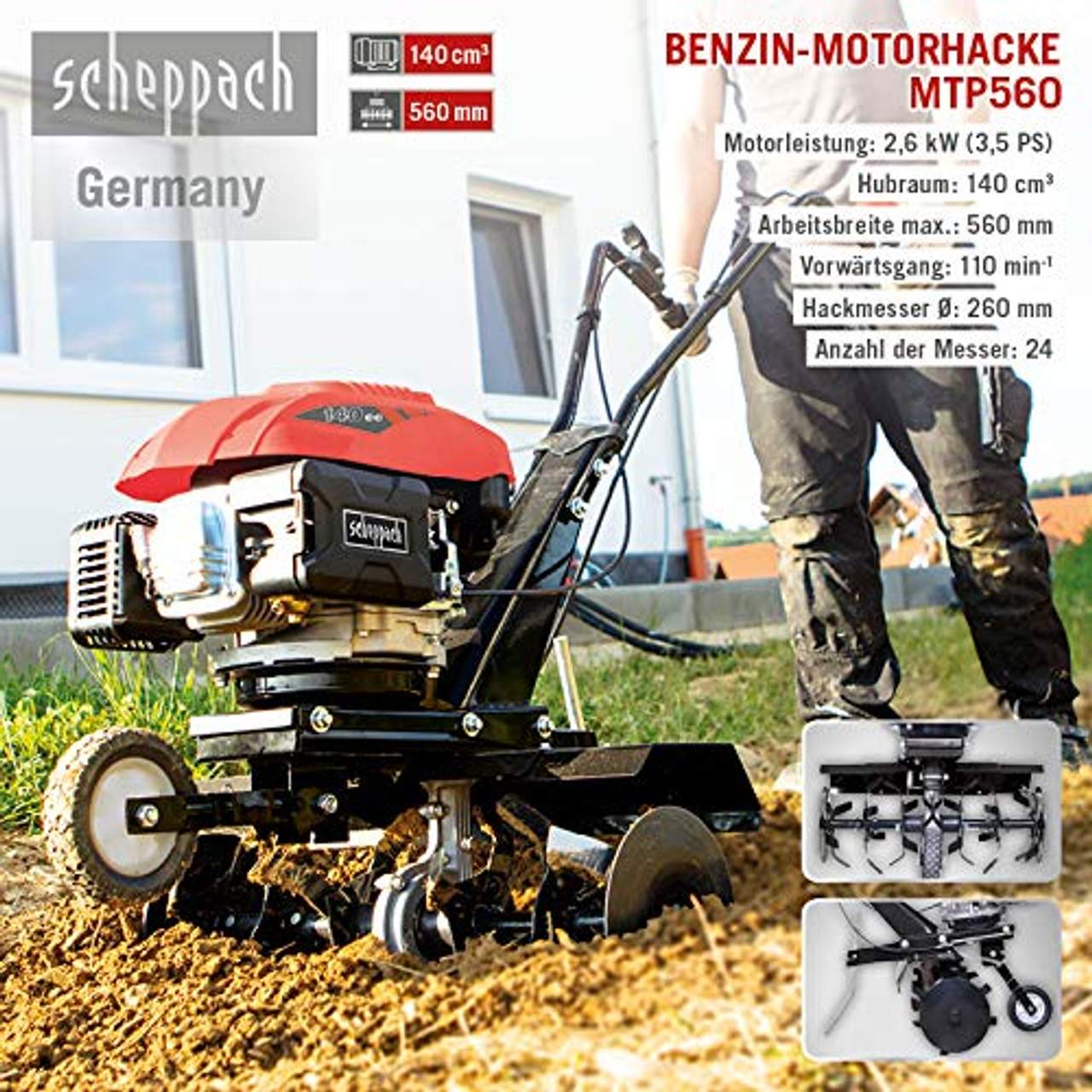 Scheppach Benzin Motorhacke  Hacke MTP570