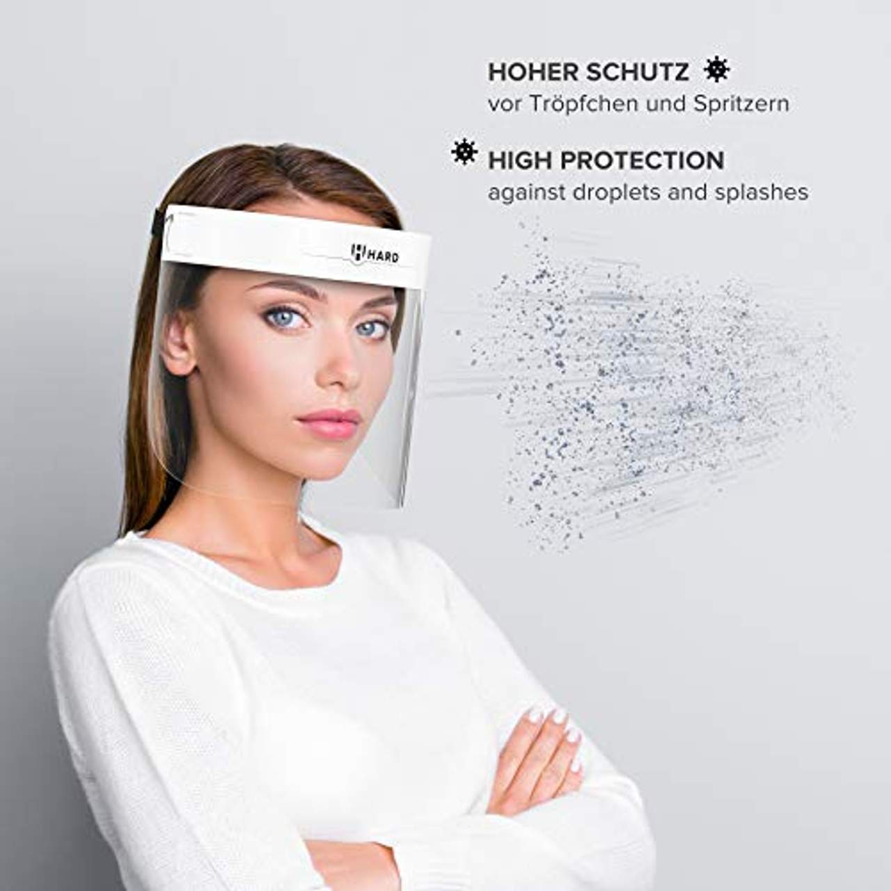 HARD 1x Pro Visier Gesichtsschutz Zertifiziertes Face Shield
