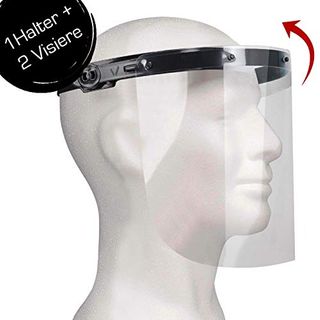 Gesichtsschild Gesichtsvisier Visier Gesichtsschutz Zertifiziertes Face Shield mit Anti Beschlag Gesichtsschutz/_Visier mit Brillengestell