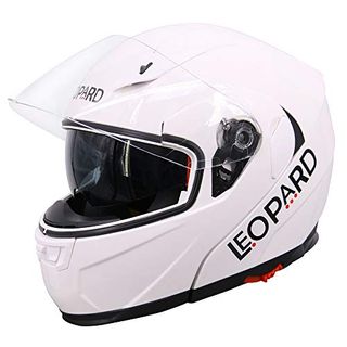 Leopard LEO-838 Safari Fullface Helm Klapphelm Jethelme Motorrad Roller mit Doppelvisier Motorradhelm Damen und Herren Integralhelm ECE Genehmigt 
