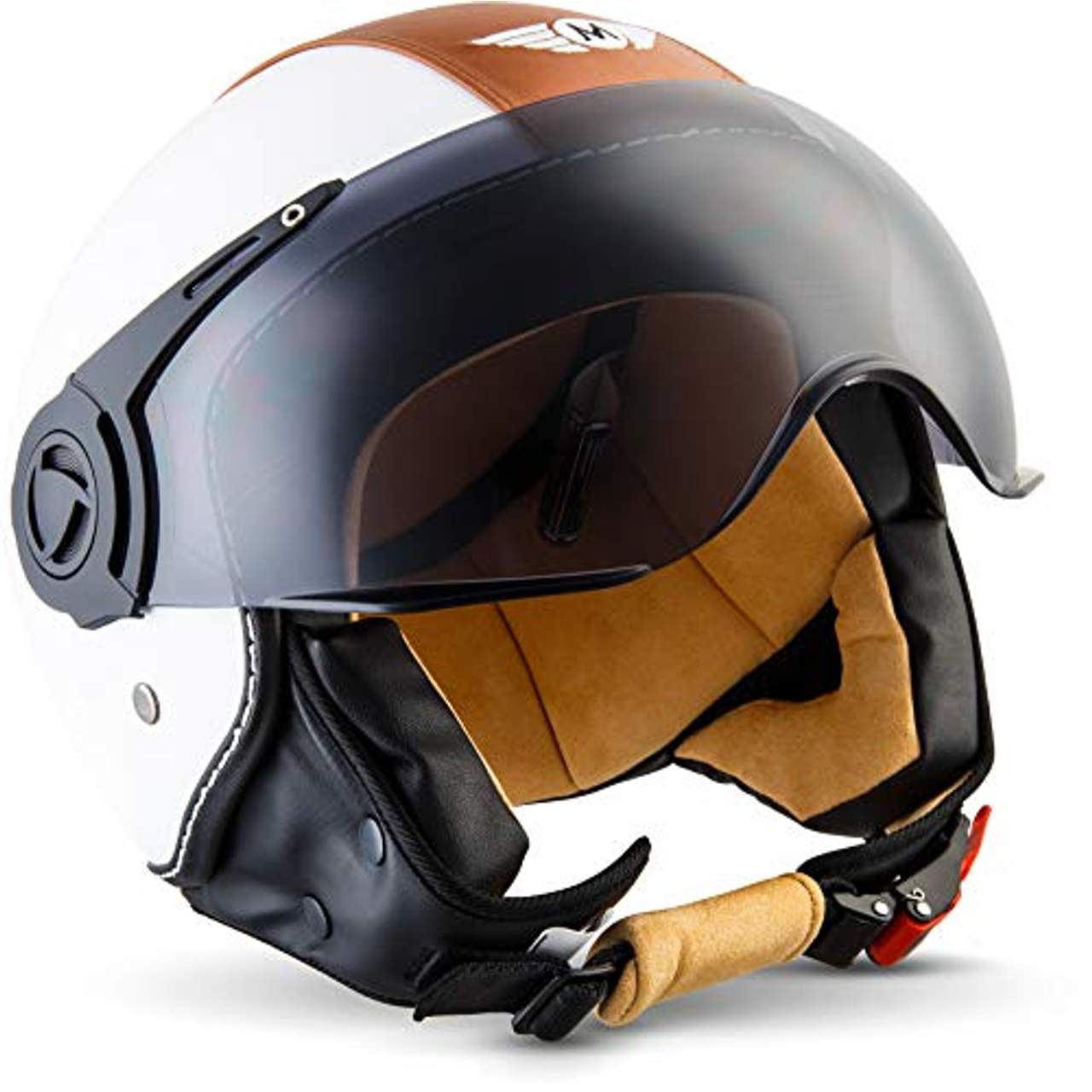 Moto Helmets H44 „Vintage White“ · Jet-Helm · Motorrad-Helm Roller-Helm