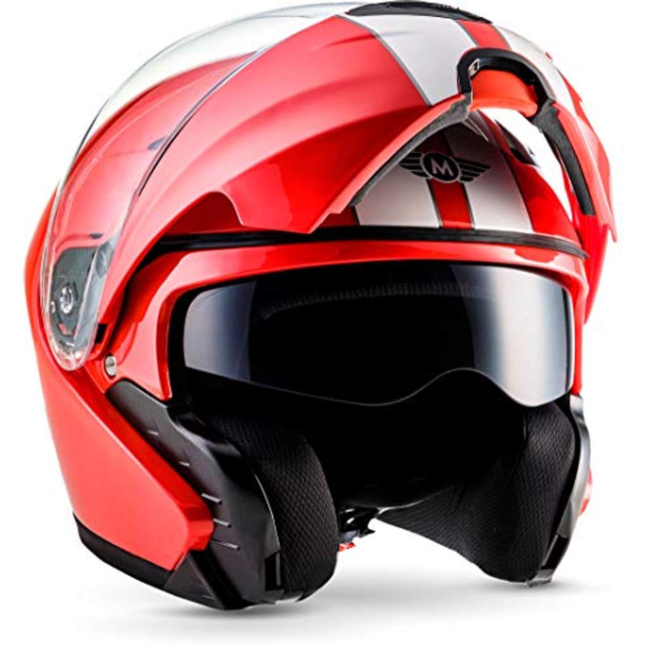 Integralhelm Motorradhelm Bluetooth Modular-Helm Rollerhelm Erwachsener Herren & Damen Flip-Up Helm Full-Face Motorcycle Helmet Sturzhelm ECE-Zertifizierung Klapphelm Jet Helm,Gold 2,L 