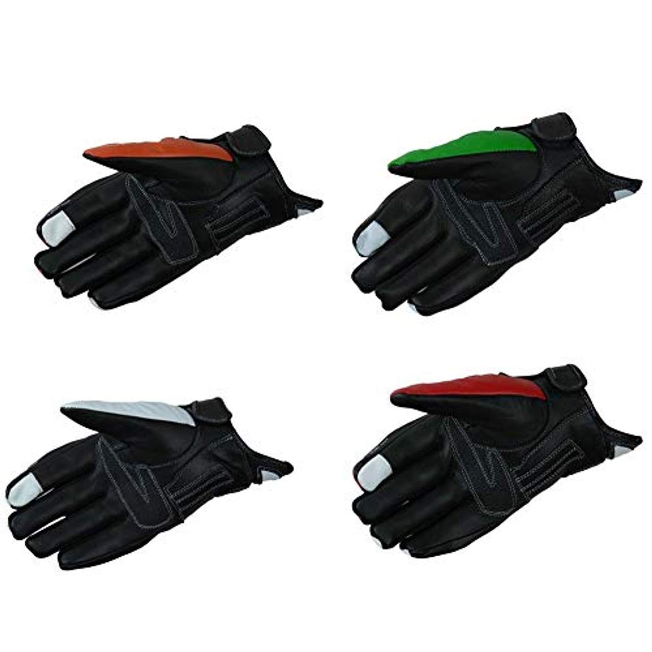 HEYBERRY Motorradhandschuhe Leder Motorrad Handschuhe kurz schwarz