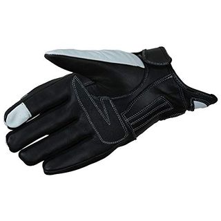 HEYBERRY Motorradhandschuhe Leder Motorrad Handschuhe schwarz weiß Gr L 