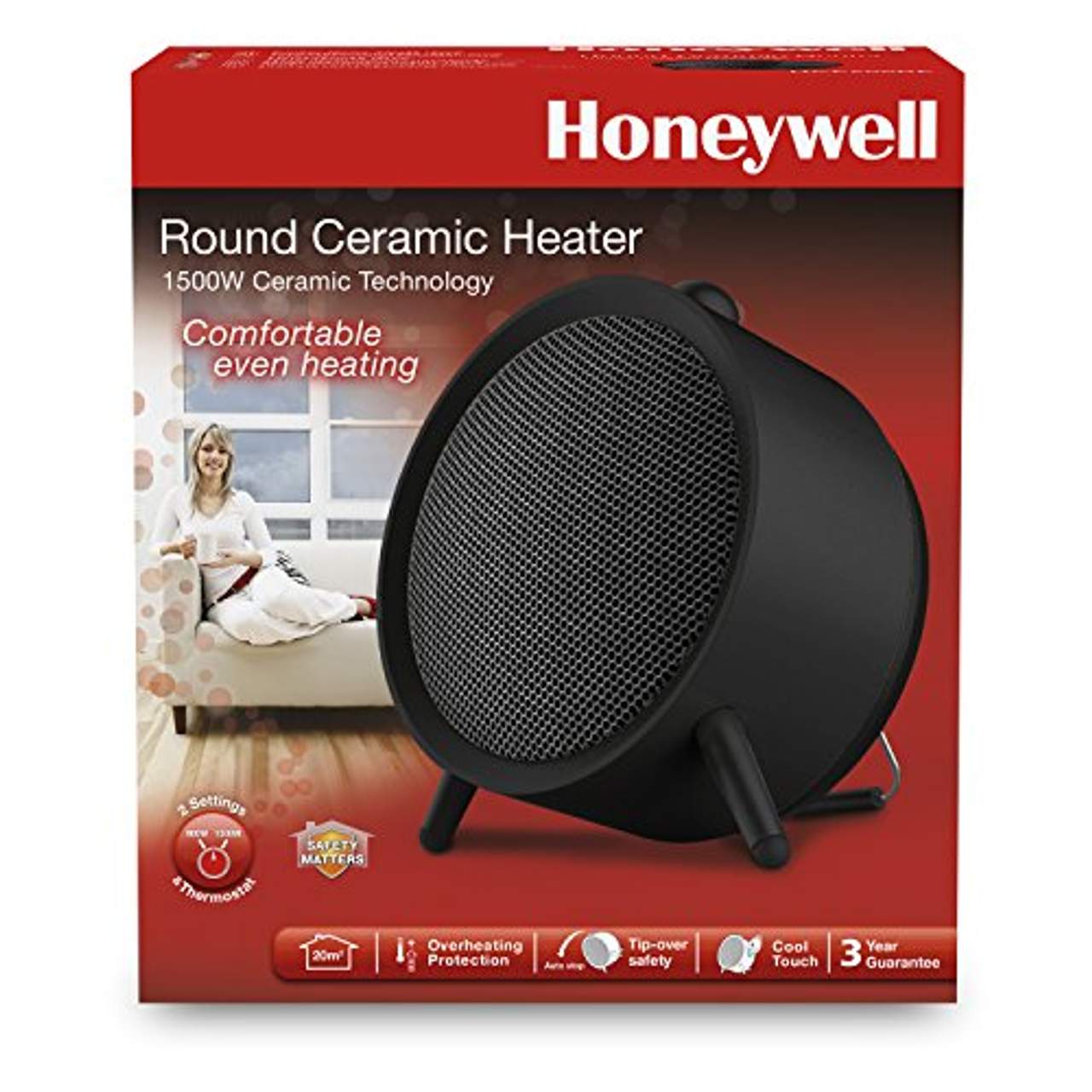 Honeywell Runder Keramikheizer HCE200BE4