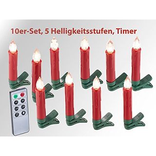 Lunartec Baumkerzen: 30er-Set LED-Weihnachtsbaum-Kerzen