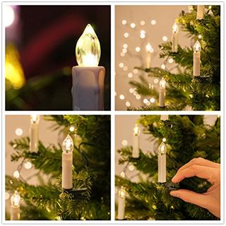 MCTECH 30er Warmweiß Weinachten LED Kerzen Kabellose Weihnachtsbeleuchtung