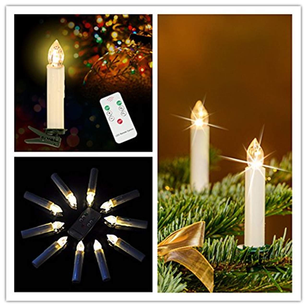 MCTECH 30er Warmweiß Weinachten LED Kerzen Kabellose Weihnachtsbeleuchtung