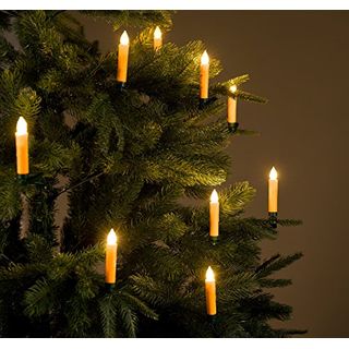 Lunartec Weihnachtskerzen: 20er-Set LED-Weihnachtsbaumkerzen