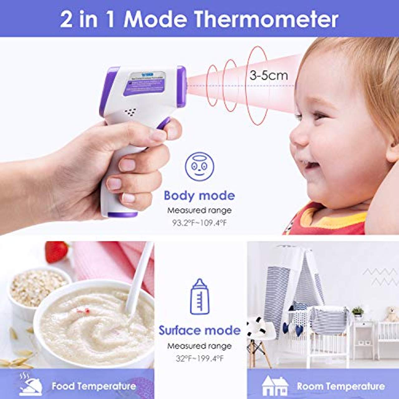 Infrarot Thermometer Digitales Fieberthermometer IDOIT Kontaktlos