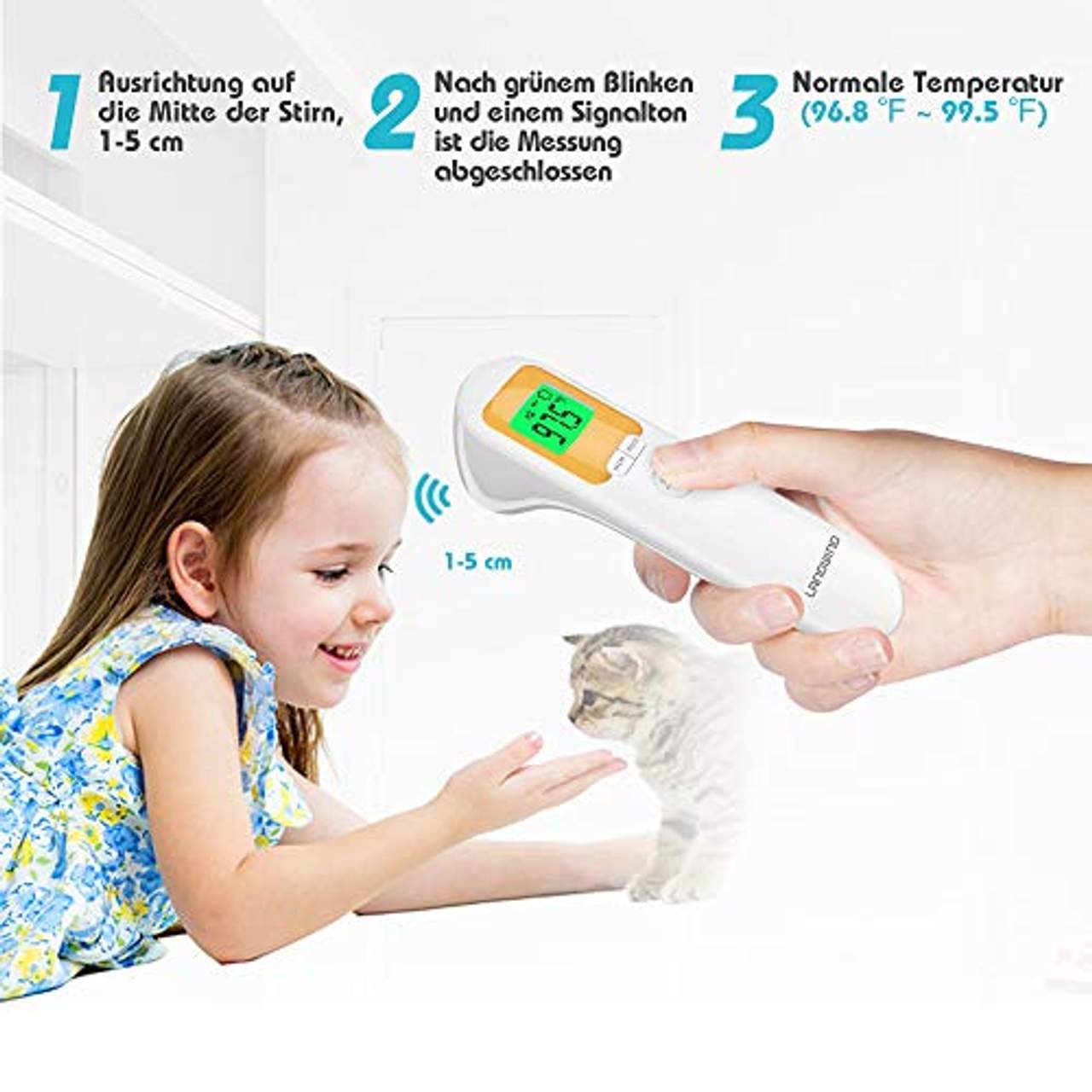 Infrarot Fieberthermometer Kontaktlos Digital Baby Erwachsene