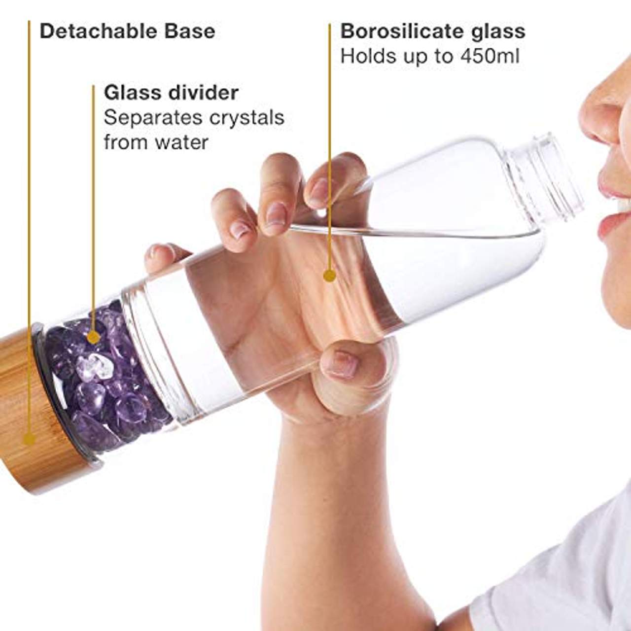 Crystal Elixir Trinkflasche mit Edelstein
