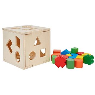 Schramm® Kinder Holz Steck Box Steckbox Sortierbox Steckspiel Puzzle Steckwürfel 