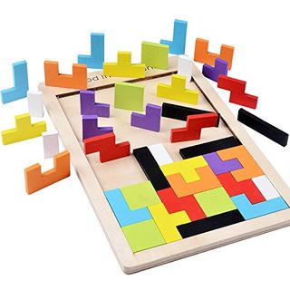 B&Julian Holzpuzzle Tetris Tangram Kinder Steckspiel Legespiel