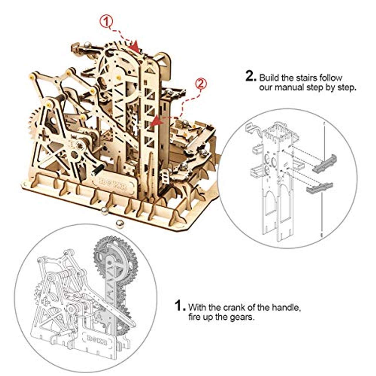 ROKR hölzerne mechanische 3D Puzzle mechanische Modell