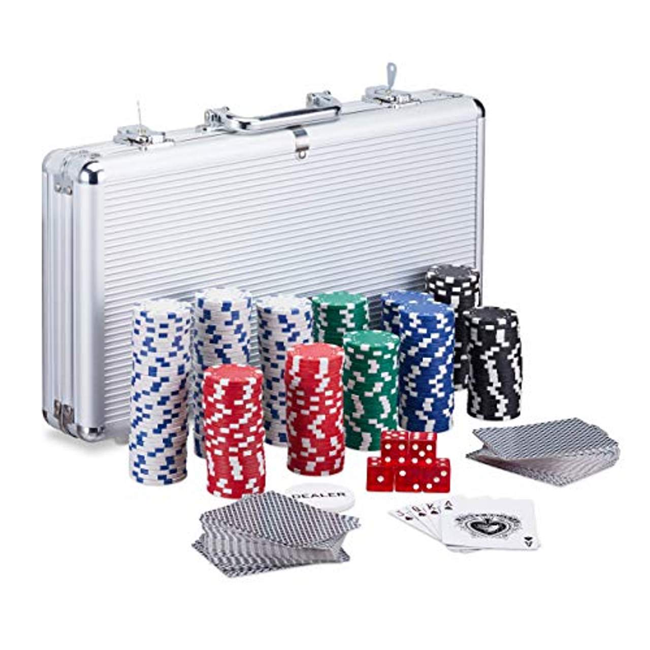 Relaxdays Pokerkoffer 300 Laser Pokerchips