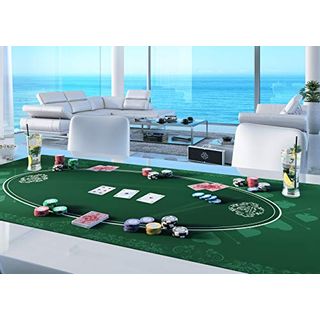 Bullets Playing Cards Designer Pokermatte grün in 180 x 90 cm