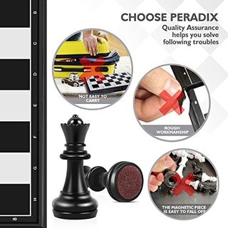 Peradix Schachspiel Magnetischem Einklappbar Schachbrett Schach