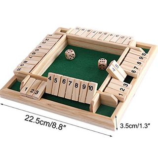 Kitchnexus Deluxe 4-Spieler Shut The Box Holz Tisch Spiel Klassisch Würfelspiel