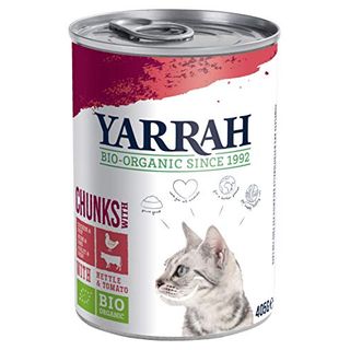 Yarrah Bio Katzenfutter Bröckchen Huhn und Rind 405g