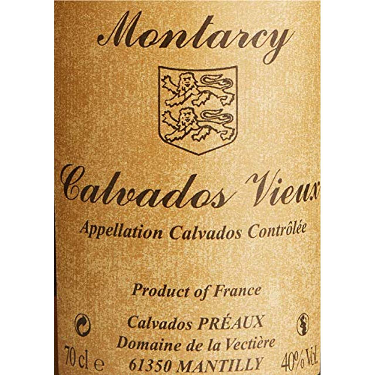 Montarcy Calvados Vieux AOC Vsop 40% vol