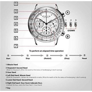 FEICE Armbanduhr Herren Japanisches Quarzwerk Analog Multifunktionsuhr