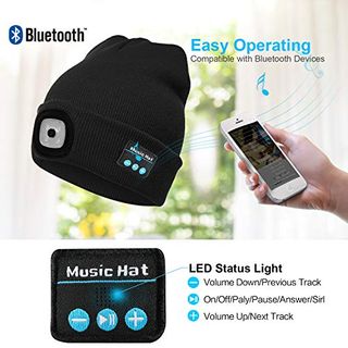 TAGVO USB LED Mütze Kappe Bluetooth 5.0 Mütze