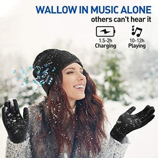 Lenski Geschenke für Männer Bluetooth Mütze V5.0 Kopfhörern & Winterhandschuhe