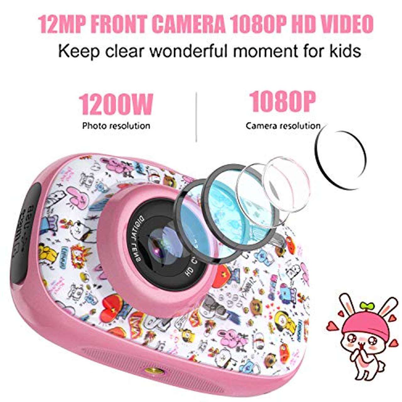 BJLBOJEY Kinder Kamera 12MP 1080P HD Video Digitalkamera