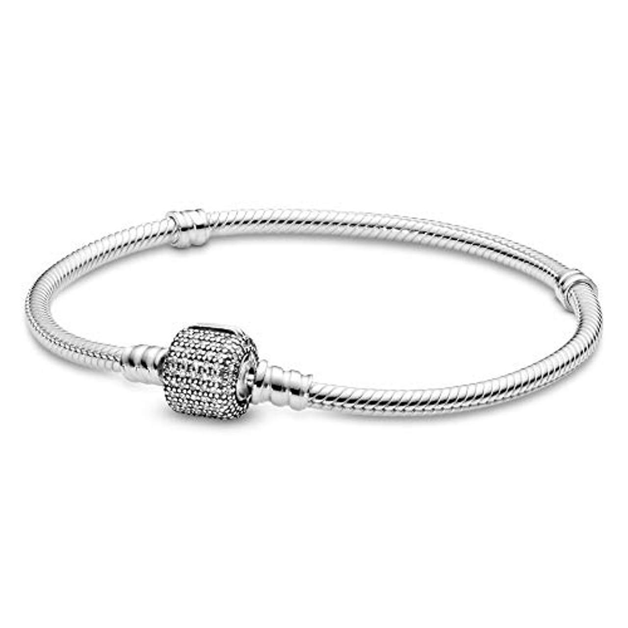 Pandora Damen-Armband Pavé-Kugelverschluss 925 Silber Zirkonia