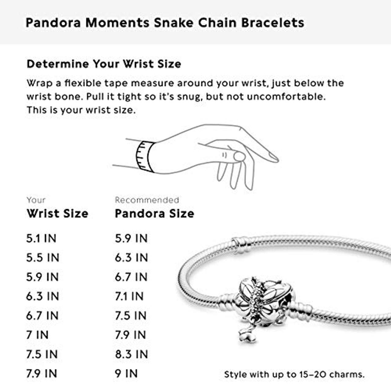 Pandora Damen-Charm-Armbänder 925 Sterlingsilber zirkonia 597929CZ-18
