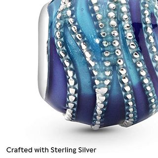 Pandora Moments Blaue Welle Charm Sterling Silber 